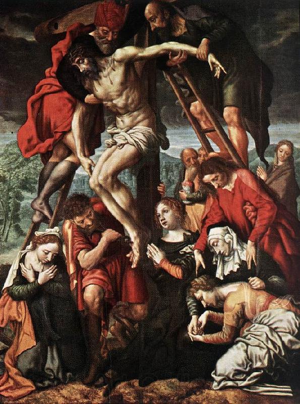 HEMESSEN, Jan Sanders van The Descent from the Cross sf Spain oil painting art